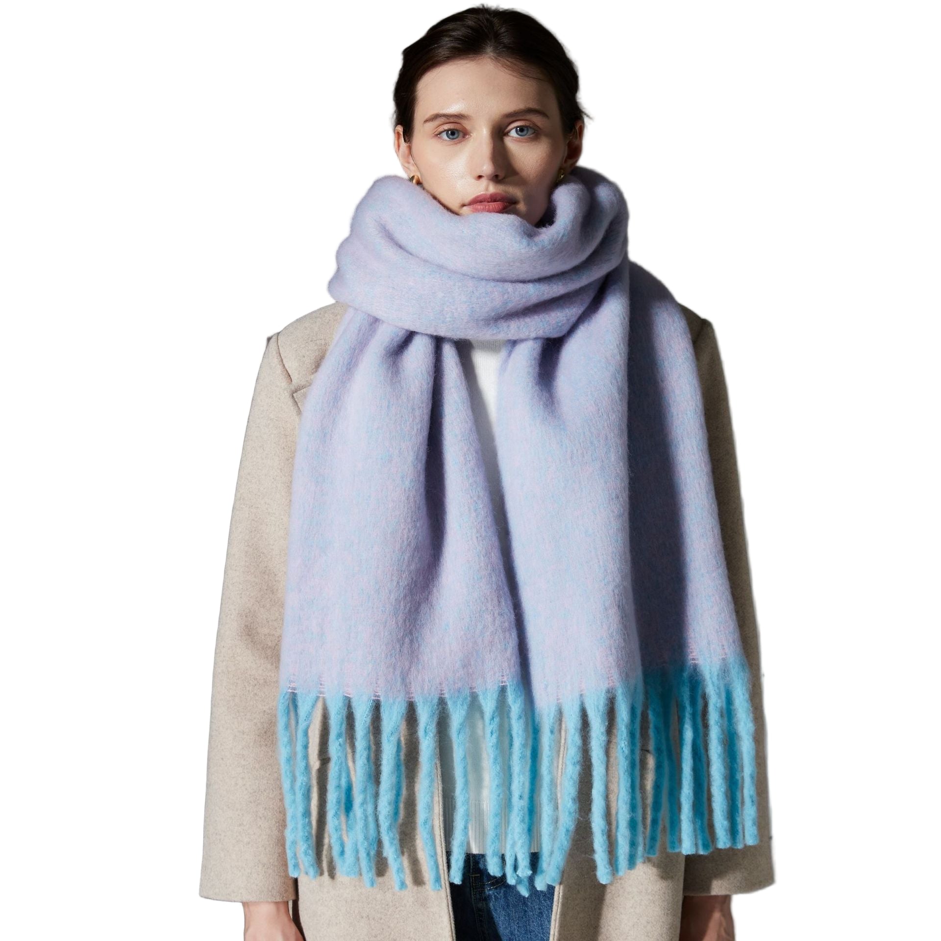 Circle Yarn Thick Tassel Clip Flower Scarf Shawl