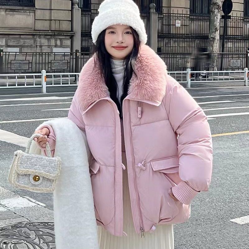 Women's Fur Oversized Puffer Jacker Loose Lapels Sense Coat