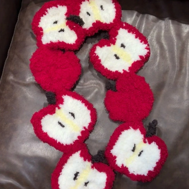 New Christmas Apple Stitching Scarf Finished Product