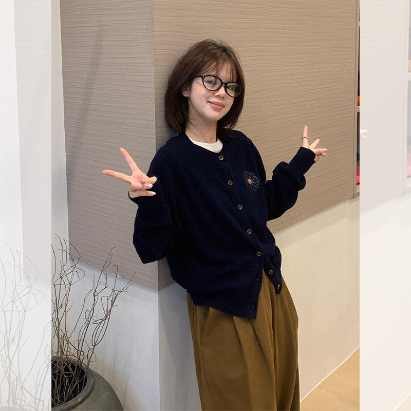 Early Autumn Idle Style Women Wear Sweater Cardigan Coat