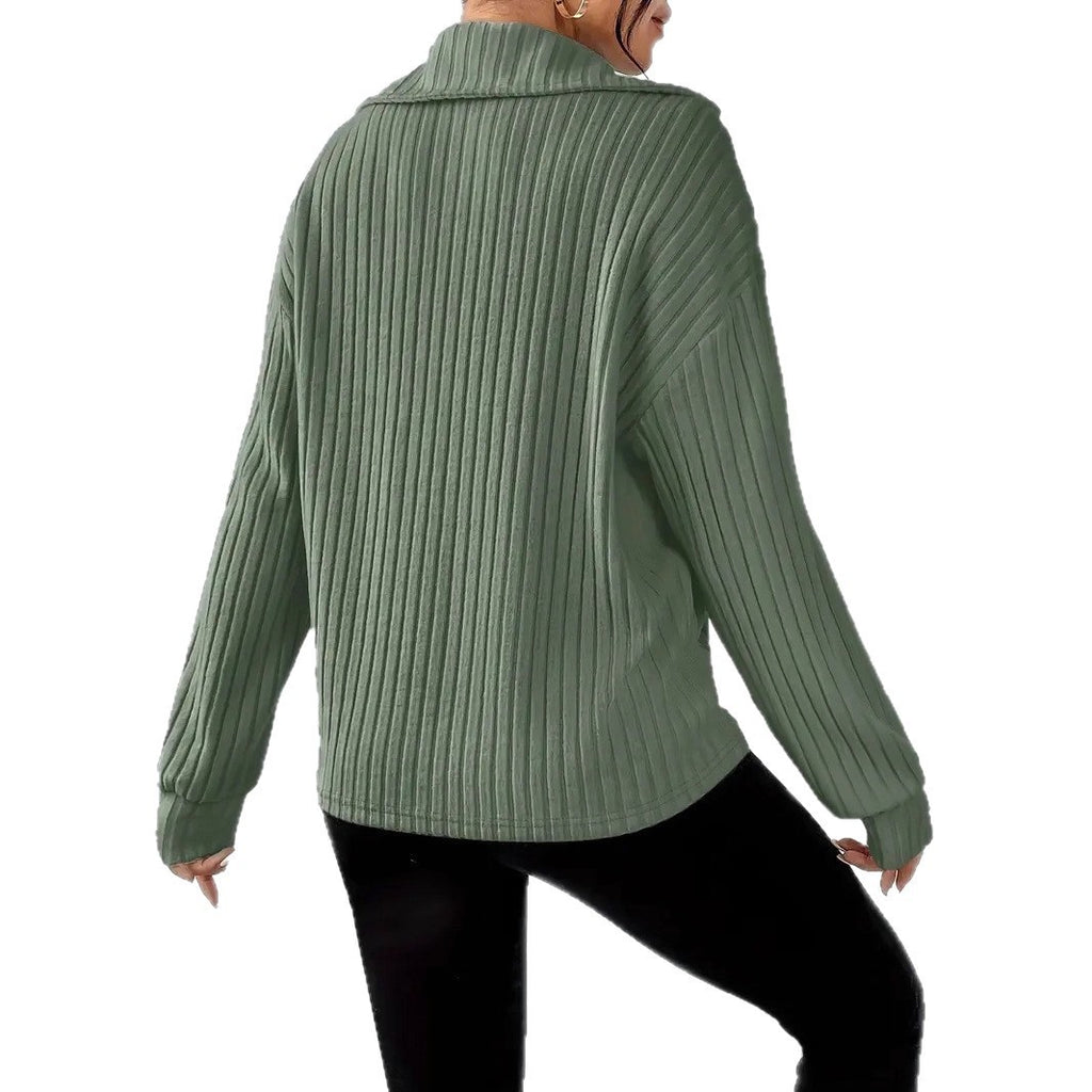 Knit Collared Women's Lightweight Sweater