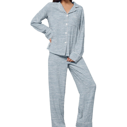 Comfortable Lapel Long Sleeve Women's Pajama Set