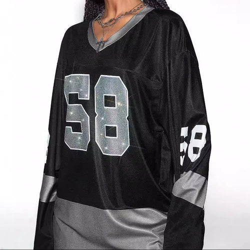 Dopamine Digital Printed Loose Long Sleeves Women's Top