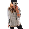 Loose Casual Style Contrast Color Trim Sweater